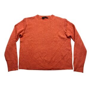 360Cashmere Womens Cashmere Crewneck Sweater Burnt Orange Medium Boho Preppy